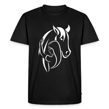 Cheval amoureux de chevaux cheval équitation - T-shirt Premium bio Homme - noir - Devant - Nico (187cm)