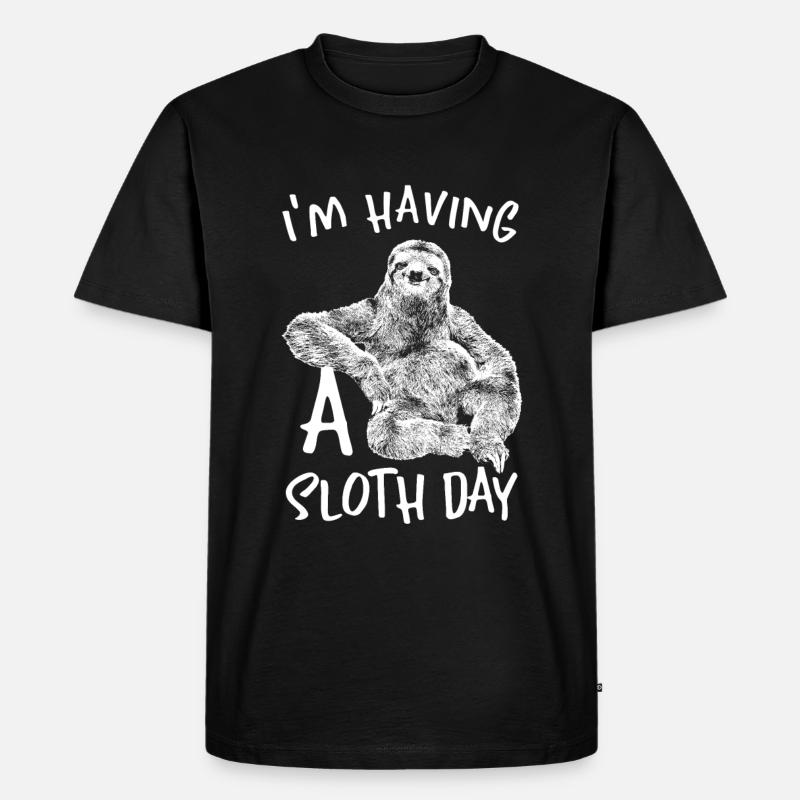 Faultier - Männer Premium Bio T-Shirt - Schwarz