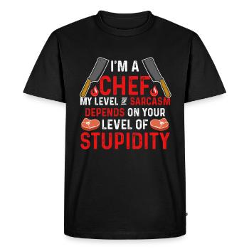Chef cuisine cadeau patron shirt drôle chef Ge - T-shirt Premium bio Homme - noir - Devant - Nico (187cm)