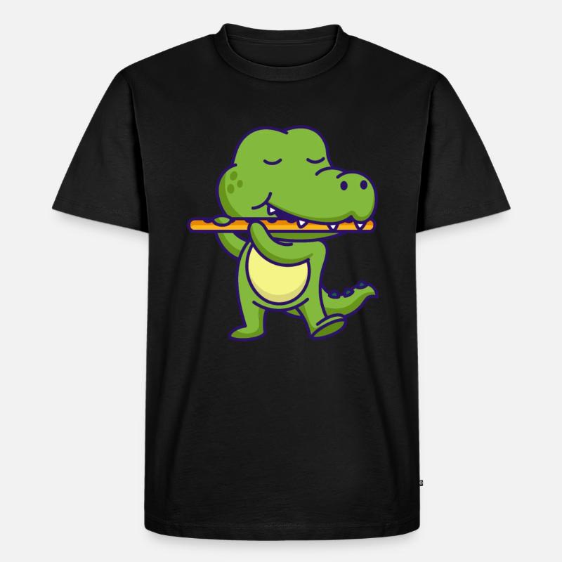 Querflöte - Männer Premium Bio T-Shirt - Schwarz