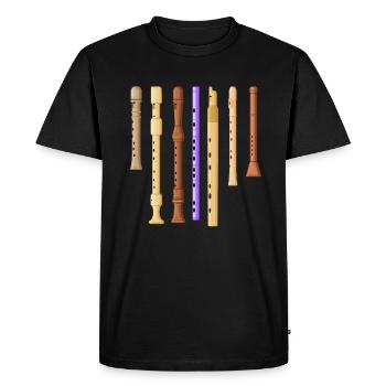 Flûte traversière Flûte de flûte de flûte de la flûte cadeau Drôle de traverse - T-shirt Premium bio Homme - noir - Devant - Nico (187cm)