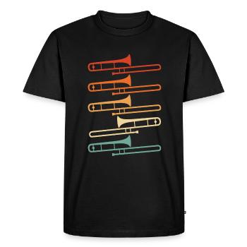 trombone - Men's Premium Organic T-Shirt - black - Front - Nico (187cm)