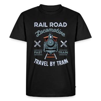 train - Men's Premium Organic T-Shirt - black - Front - Nico (187cm)