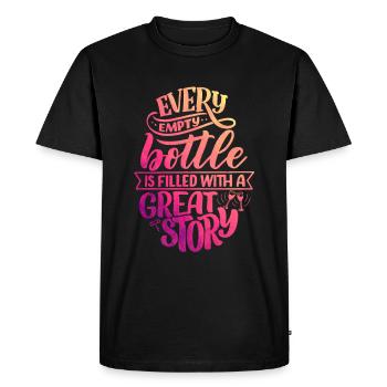 Wein - Männer Premium Bio T-Shirt - Schwarz - Vorne - Nico (187cm)