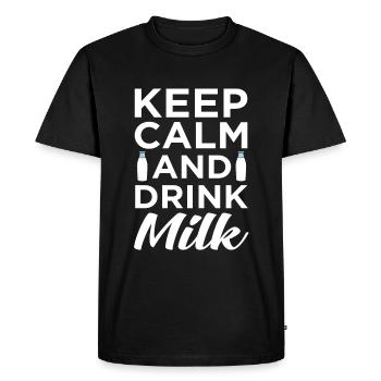 Lait - T-shirt Premium bio Homme - noir - Devant - Nico (187cm)