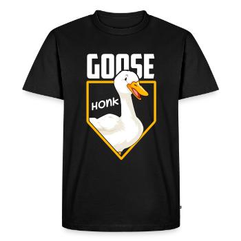 goose - Men's Premium Organic T-Shirt - black - Front - Nico (187cm)