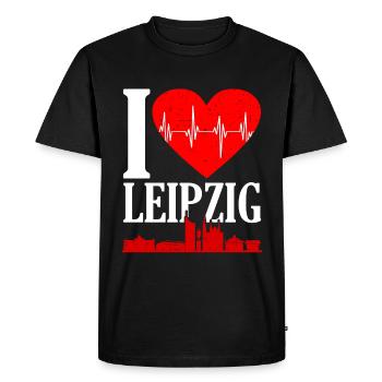 Leipzig - Men's Premium Organic T-Shirt - black - Front - Nico (187cm)