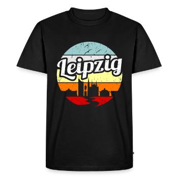 Leipzig - Men's Premium Organic T-Shirt - black - Front - Nico (187cm)