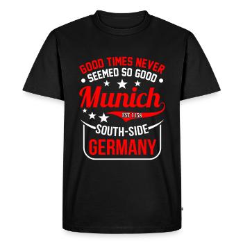 Munich - T-shirt Premium bio Homme - noir - Devant - Nico (187cm)