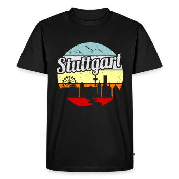 Stuttgart - Men's Premium Organic T-Shirt - black - Front - Nico (187cm)