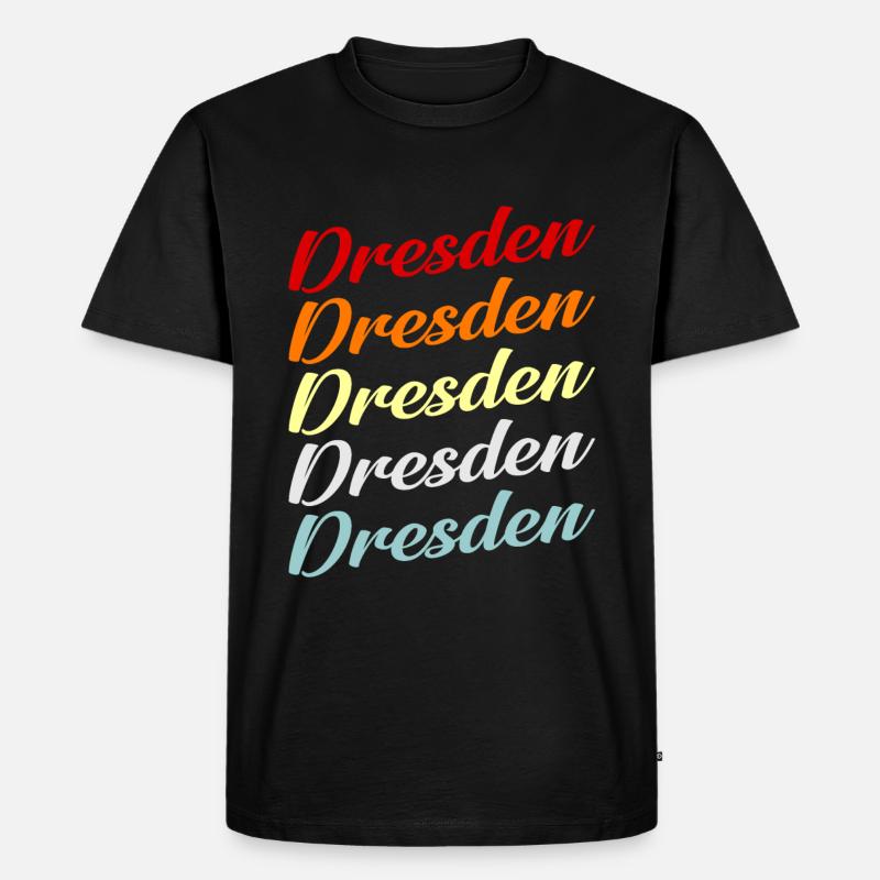 Dresden - Männer Premium Bio T-Shirt - Schwarz