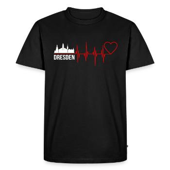 Dresden - Männer Premium Bio T-Shirt - Schwarz - Vorne - Nico (187cm)