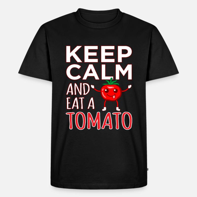 Tomate - Männer Premium Bio T-Shirt - Schwarz