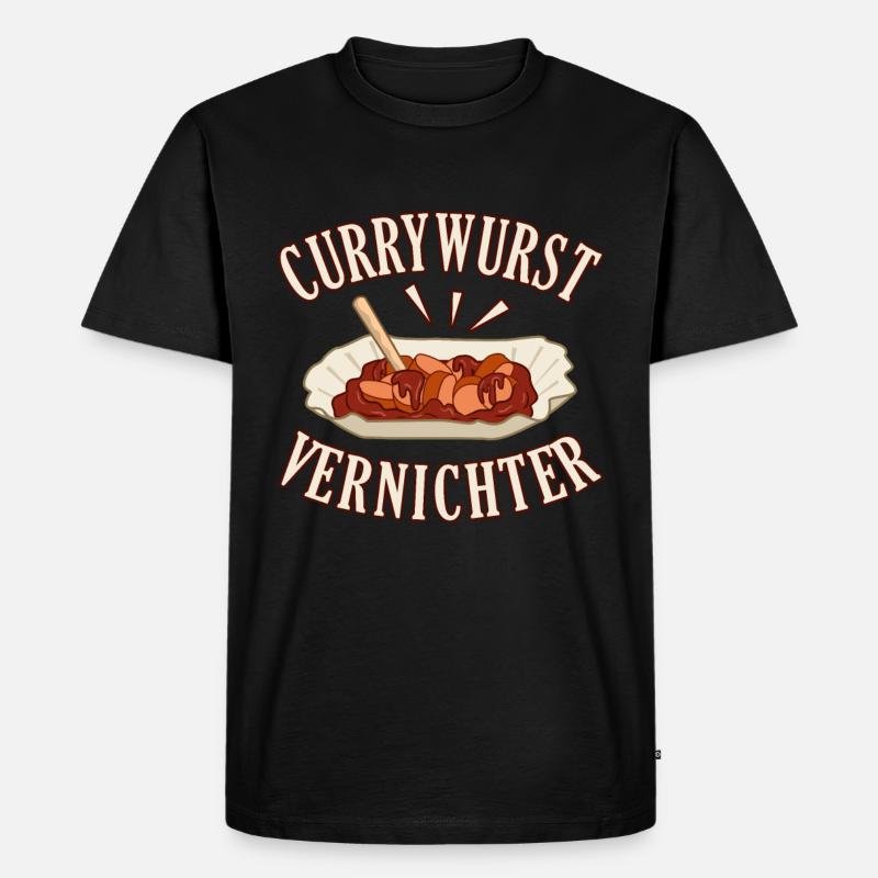 Currywurst - Männer Premium Bio T-Shirt - Schwarz