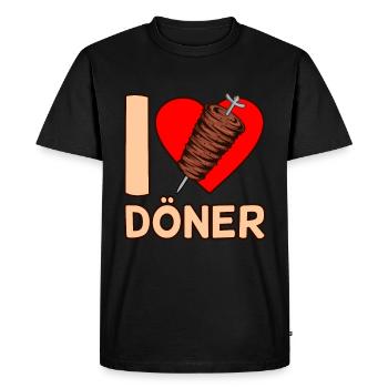Döner - T-shirt Premium bio Homme - noir - Devant - Nico (187cm)