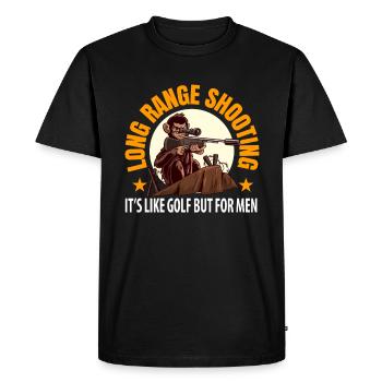Sniper Monkey Gift. - Men's Premium Organic T-Shirt - black - Front - Nico (187cm)