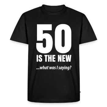 50e anniversaire - T-shirt Premium bio Homme - noir - Devant - Nico (187cm)