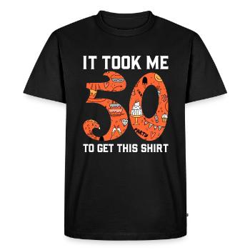 50e anniversaire - T-shirt Premium bio Homme - noir - Devant - Nico (187cm)