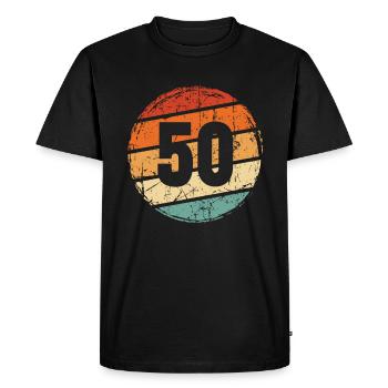 50e anniversaire - T-shirt Premium bio Homme - noir - Devant - Nico (187cm)