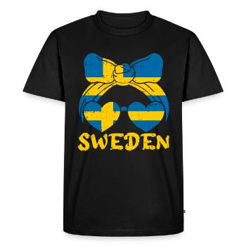 Suède - T-shirt Premium bio Homme - noir - Devant - Nico (187cm)