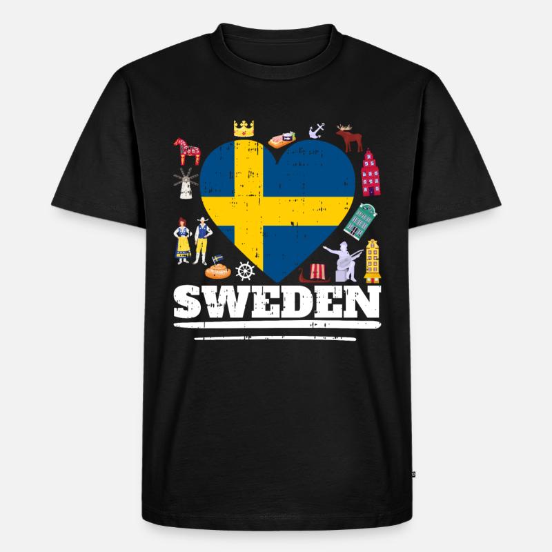 Schweden - Männer Premium Bio T-Shirt - Schwarz