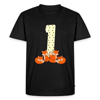 1er anniversaire - T-shirt Premium bio Homme - noir - Devant - Nico (187cm)