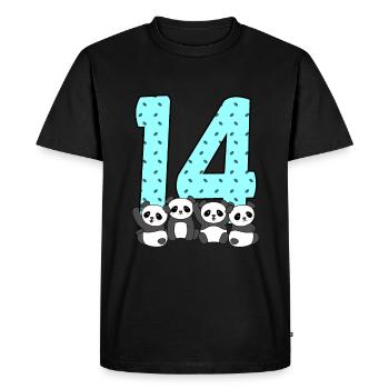14e anniversaire - T-shirt Premium bio Homme - noir - Devant - Nico (187cm)
