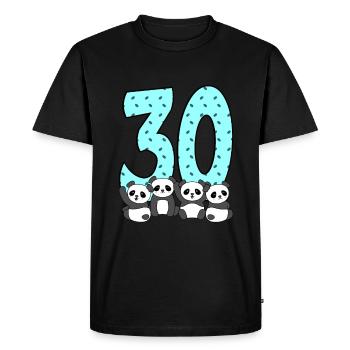 30th birthday - Men's Premium Organic T-Shirt - black - Front - Nico (187cm)