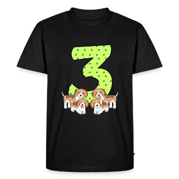 3rd birthday - Men's Premium Organic T-Shirt - black - Front - Nico (187cm)