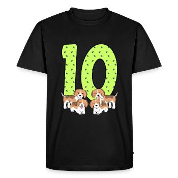 10e anniversaire - T-shirt Premium bio Homme - noir - Devant - Nico (187cm)