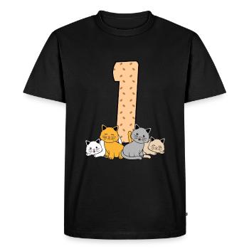 1er anniversaire - T-shirt Premium bio Homme - noir - Devant - Nico (187cm)