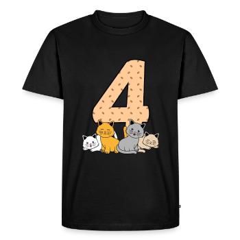 4th birthday - Men's Premium Organic T-Shirt - black - Front - Nico (187cm)