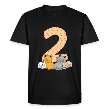 2ème anniversaire - T-shirt Premium bio Homme - noir - Devant - Nico (187cm)