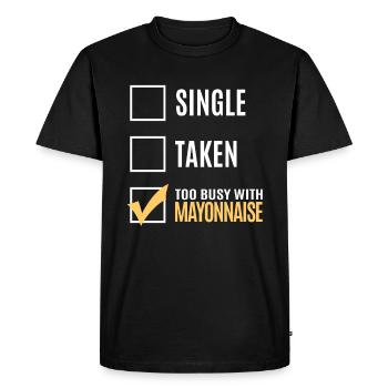 L’amour, le cadeau de la mayonnaise mange - T-shirt Premium bio Homme - noir - Devant - Nico (187cm)