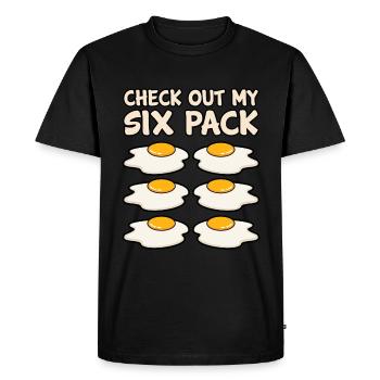 Egg Sixpack Gift - Men's Premium Organic T-Shirt - black - Front - Nico (187cm)