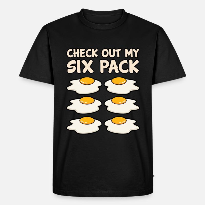 Egg Sixpack Gift - Men's Premium Organic T-Shirt - black