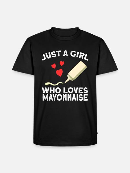 Mädchen Liebt Mayonnaise geschenk - Männer Premium Bio T-Shirt - Schwarz