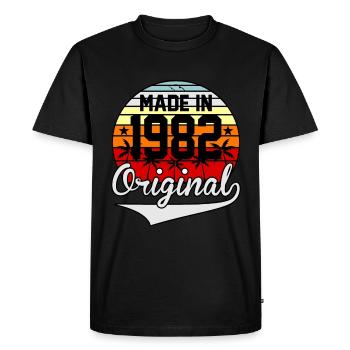 Birthday Made In 1982 - Men's Premium Organic T-Shirt - black - Front - Nico (187cm)