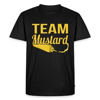 Cadeau à la moutarde d’équipe - T-shirt Premium bio Homme - noir - Devant - Nico (187cm)