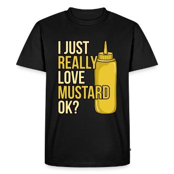 Cadeau de bouteille de sauce à la moutarde - T-shirt Premium bio Homme - noir - Devant - Nico (187cm)