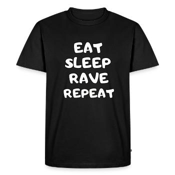 manger le sommeil rave répéter - T-shirt Premium bio Homme - noir - Devant - Nico (187cm)