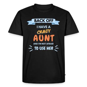 Cadeau drôle pour neveu - j'ai une tante folle - T-shirt Premium bio Homme - noir - Devant - Nico (187cm)