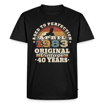 April 1983 - 40 years old - 40th birthday - Men's Premium Organic T-Shirt - black - Front - Nico (187cm)