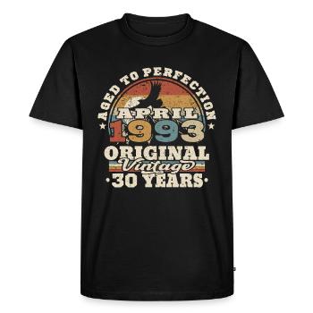 April 1993 - 30 years old - 30th birthday - Men's Premium Organic T-Shirt - black - Front - Nico (187cm)