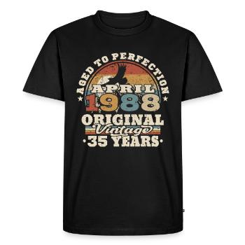 April 1988 - 35 years old - 35th birthday - Men's Premium Organic T-Shirt - black - Front - Nico (187cm)