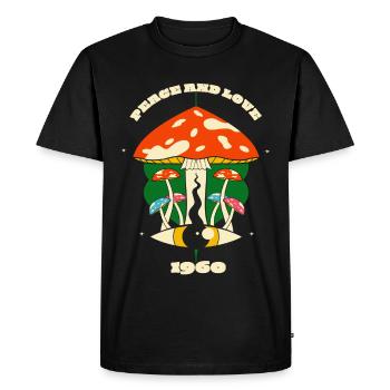 Graphique Champignon Psychédélique - T-shirt Premium bio Homme - noir - Devant - Nico (187cm)