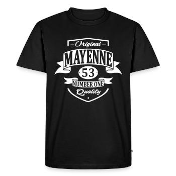 Mayenne - T-shirt Premium bio Homme - noir - Devant - Nico (187cm)