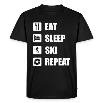Ski - T-shirt Premium bio Homme - noir - Devant - Nico (187cm)