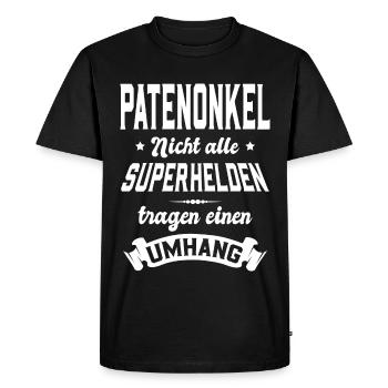 Parrain et super-héros - T-shirt Premium bio Homme - noir - Devant - Nico (187cm)