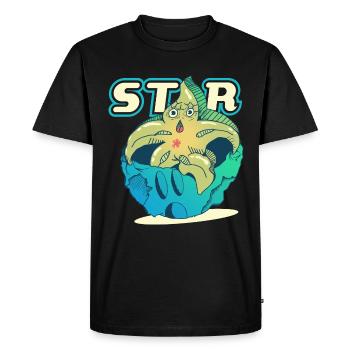 Soyez une étoile - T-shirt Premium bio Homme - noir - Devant - Nico (187cm)